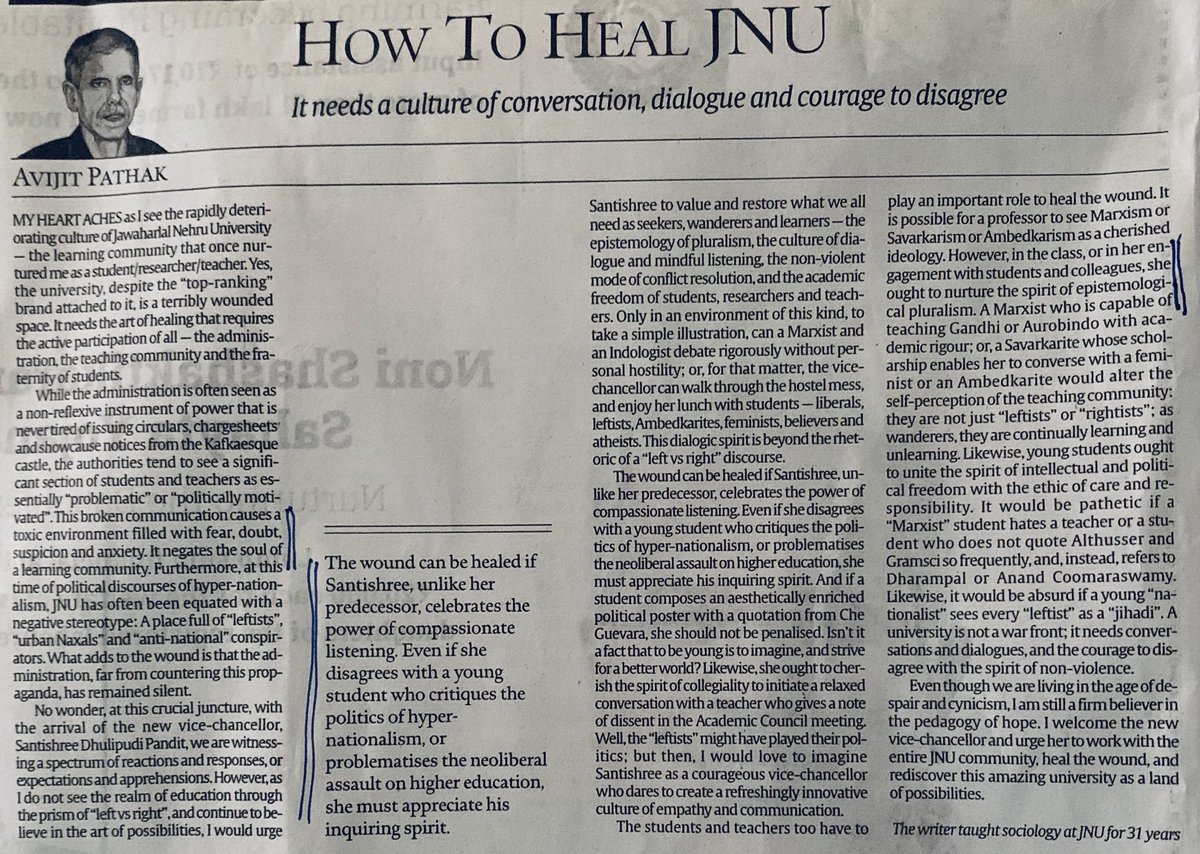 sanghamitrakabi's tweet image. #AvijitPathak’s article is being so idiotically twisted by not only ⁦@Shehla_Rashid⁩ #ProMuslim #AntiHindu but also ⁦@ShashiTharoor⁩ #ProIndia yet #secular ,it’s ironic.
⁦@JNU_official_50⁩ #JNUEE MUST have #MSQ #entranceexams to bring in equality #rural #urban !