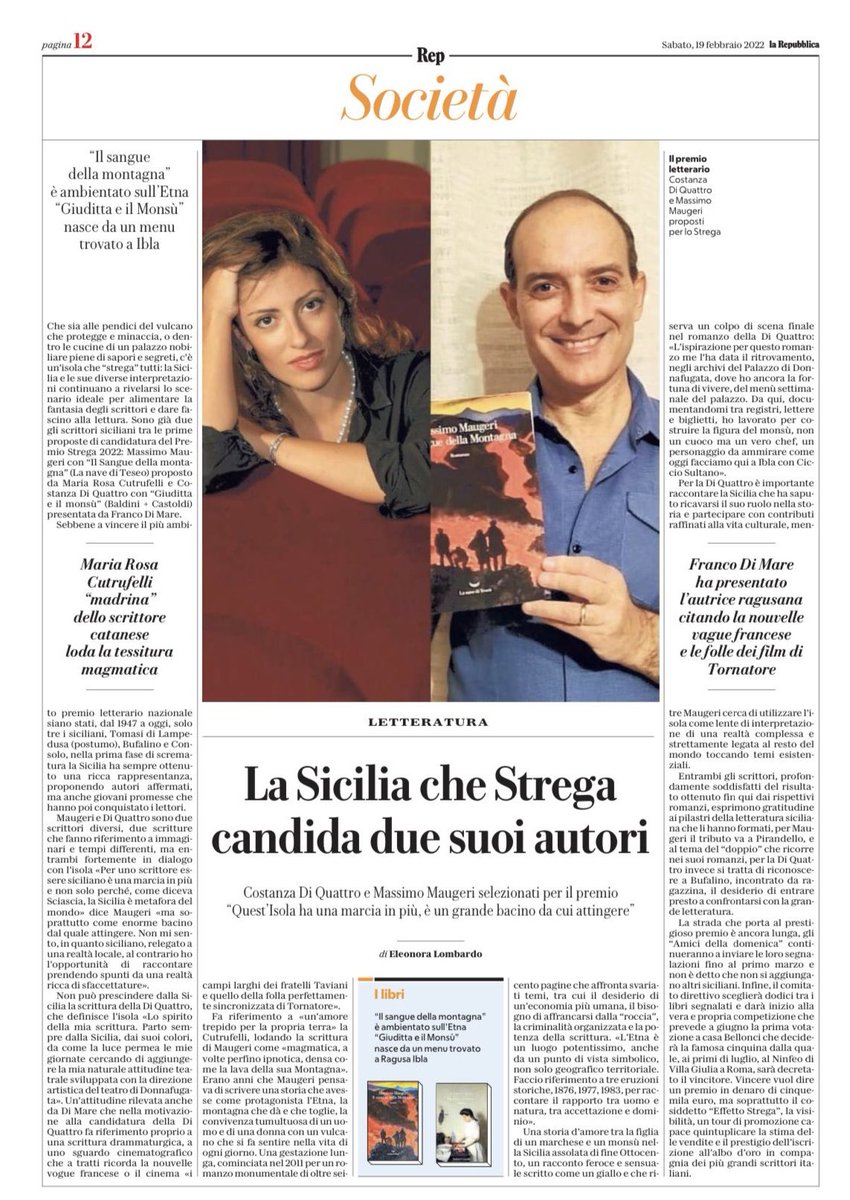 la #Sicilia ❤️❤️❤️ e due Grandi Autori che amo tra i tanti di quella Terra @Massimo_Maugeri ❤️@costanzadiquat2 ❤️ @ornellasinagra