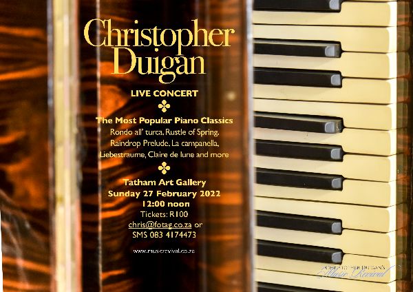 LIVE CONCERT Christopher Duigan plays THE BEST POPULAR CLASSICS at the Tatham Art Gallery  Sunday 27 February - mailchi.mp/musicrevival.c…