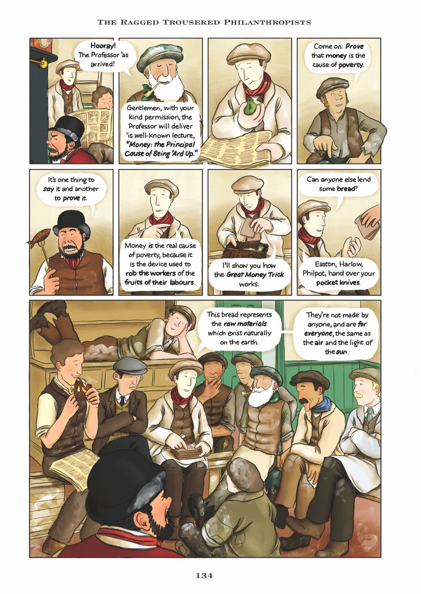 💰Welcome to our Ted Talk “Money is the cause of poverty”💰 

The Ragged Trousered Philanthropists graphic novel lays bare the money system and how it’s designed to keep us poor.

Borrow it from a library, share a copy around friends, spread the word
