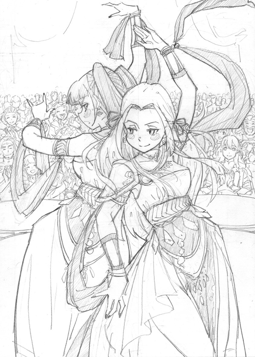 Edelgard and Hilda sketch

I think it's a REALLY difficult thing that draw Edelgard and Hilda in the same picture.
#FE3H 