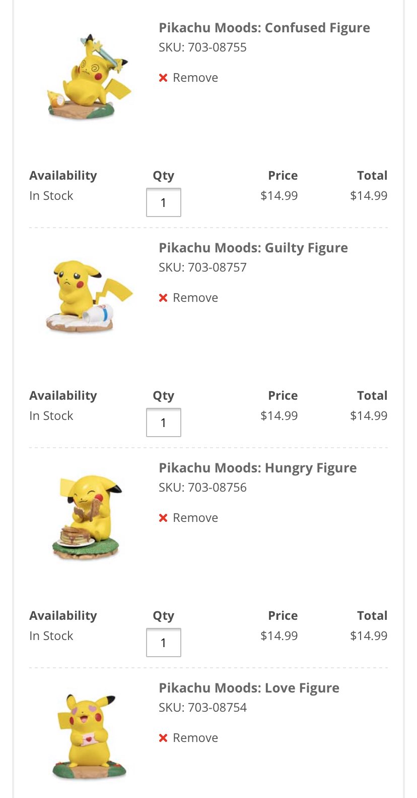 Pokémon Figurine Pikachu Moods Guilty