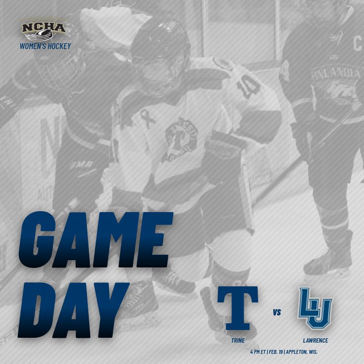 It’s our final GAMEDAY of the regular season!! 💙⚡️

🆚 <a href="/LUWomensHockey/">Lawrence Women's Hockey</a> 
⏰ 3:00pm CT
📍 Appleton, WI
📺 portal.stretchinternet.com/lawrence/#live

#TrineWH ⚡️ #GoThunder