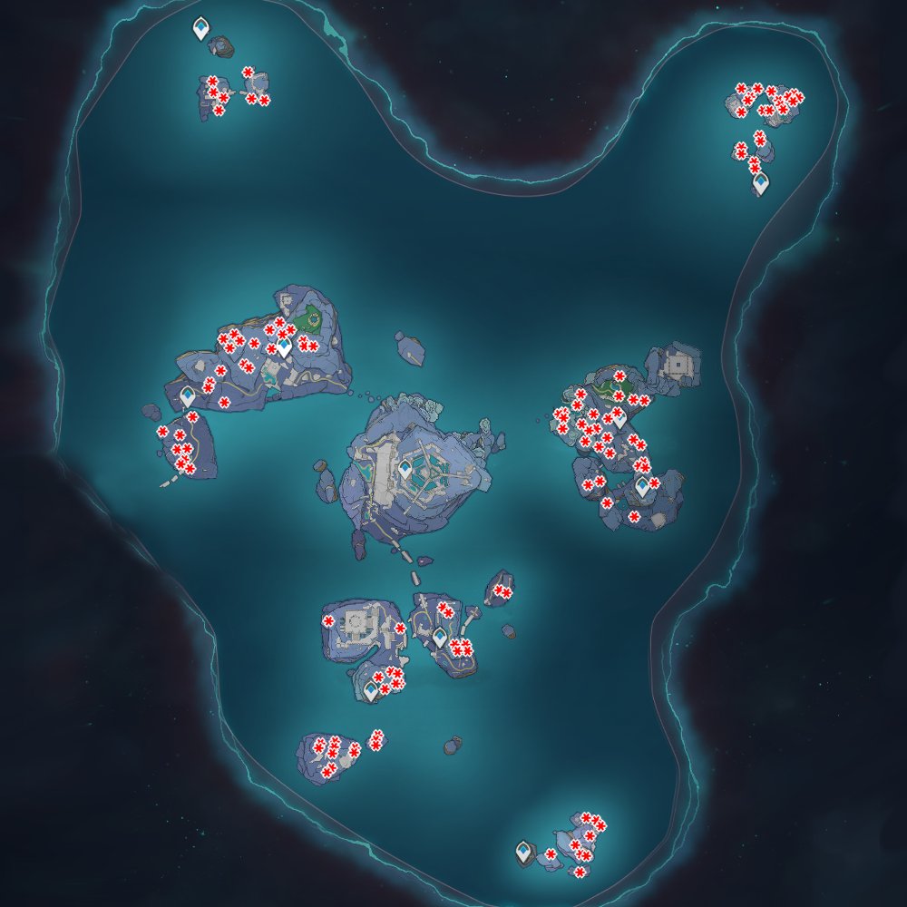 G8_Genshin's tweet photo. Here are the locations for all the Tokoyo Legumes (green) and Aphotium Ores (red) in #DarkEnkanomiya 🌱🪨 You need them for both event quests and the waypoints!
(A tip: leveling up your Bokuso Box will let the item show up on your mini-map!)
#GenshinImpact #ThreeRealms #Game8 https://t.co/wmlZU5D9Lr