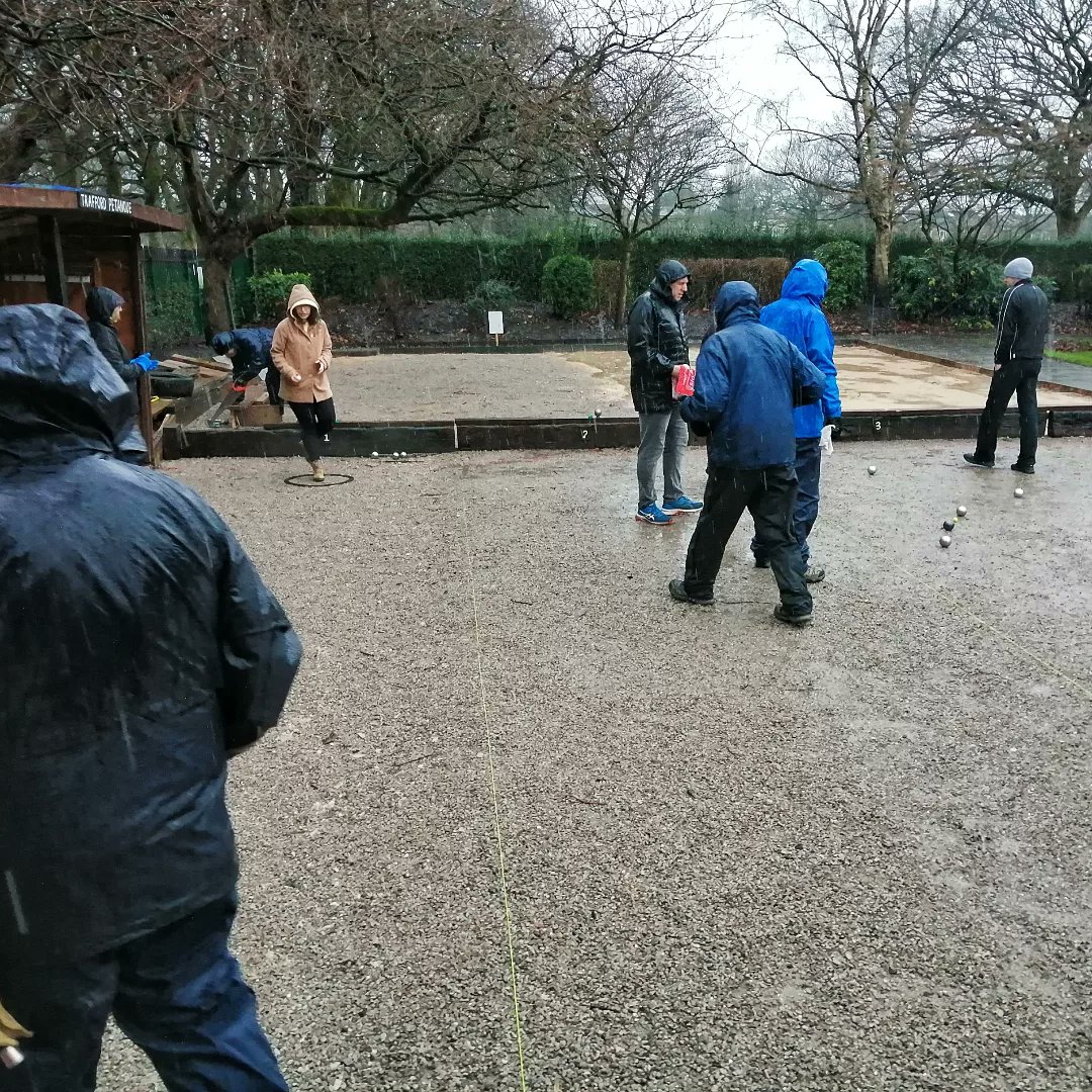 What do you do during a storm of non-stop rain &amp; freezing hail. Easy. Play #petanque

Today, members enjoyed the challenging terrains and comradery of a great club situated in the heart of your community.

#FeelTheSteel #Stretford #Trafford