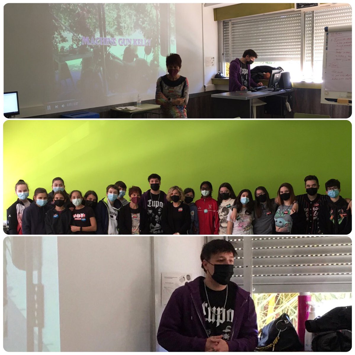 VI edición Proyecto Music Challenge.IES Blecua.Experiencia innovadora:¡conocimiento y savia nueva!
Amparo Bajo, autora y líder del proyecto (actualmente jubilada)+colaboración especial de Ángel De la Torre, ex alumno-estudiante de Estudios ingleses +yo misma(titular 2ESO Brit).