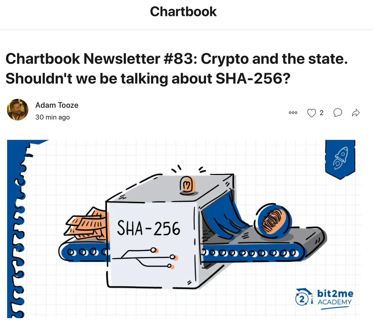 At core of bitcoin is something called hash function SH-256. It is  essential to entire “mining” logic. And where did SH-256 come from? It was  developed by the NSA (sic), authorized by