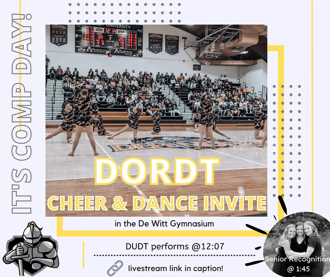 Our home competition is TODAY!! We are so excited to compete for Defender Nation! Hope to see you all there!! Go Defenders💛🖤
•
Livestream Link: dordtdefendernetwork.com