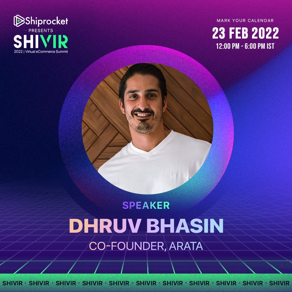 ShiprocketIndia's tweet photo. #SpeakerIntroduction
Welcoming the 'organic cool' guy: @DhruvBhasin1987 who built organic hair & skin care brand, @aratadotin
Catch him live at #SHIVIR on Feb 23rd! Register now:
https://t.co/QZSifqePEC
#SHIVIR2022 #virtualsummit #D2CDialogueEdition #d2cevent #arata #speaker https://t.co/6cAgBKMxsZ