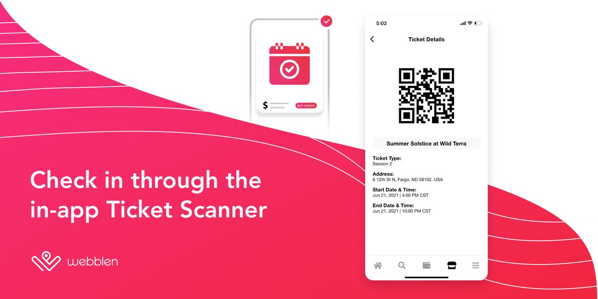 WebblenFargo's tweet photo. With Webblen, you don’t need any extra hardware. Just your phone.

Check your guests into your #event through the in-app ticket scanner. 

Just one of the ways Webblen is the best ticketing platform for your favorite event creators. Tag them below 👇

#fargo #Minneapolis https://t.co/FPwZoqzAaM