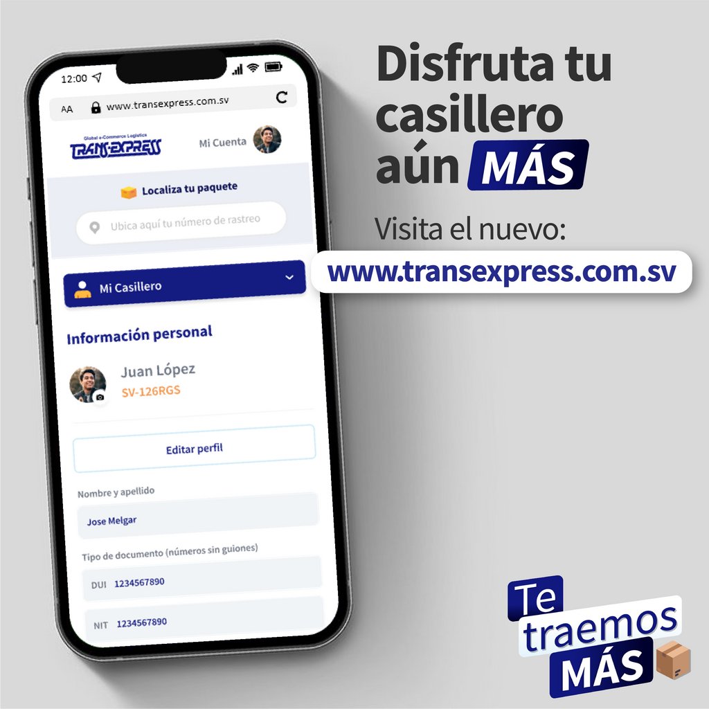 ¡Descubre el nuevo look y funciones de tu casillero! 😏📦
⁠
👉🏼 transexpress.com.sv