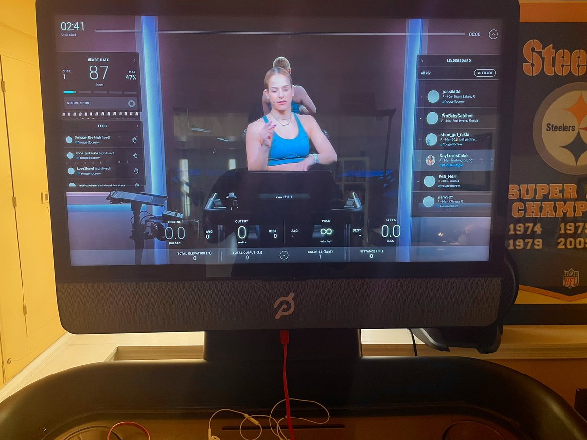 KRobinson1913's tweet photo. Have not done a #Saturday60 bootcamp on the tread with Jess Sims in awhile. Pray for me 🥲🥲 https://t.co/aBLmsgdzhw