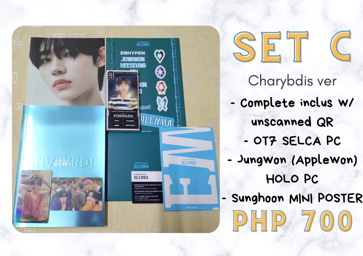 moonlightPH12's tweet photo. 📌WTS LFB 

ONHAND ENHYPEN DIMENSION: DILEMMA UNSEALED ALBUMS WITH COMPLETE INCLUSIONS (OB, PB, CD, PC, STICKER, OS PLAYER CARD, LYRIC BOOK, MINI POSTER, &amp; QR CODE)

💸700php ea (set)💸
DOP: Payo/ 3 days reservation
MOD: sco under j&amp;t
MOP: gcash

mine + set that u want! https://t.co/ZBykGyCGkr