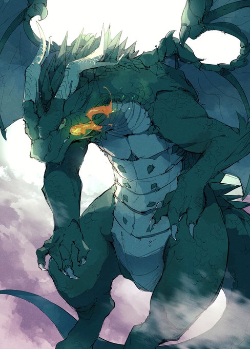 ドラゴン頑張って描いた... 