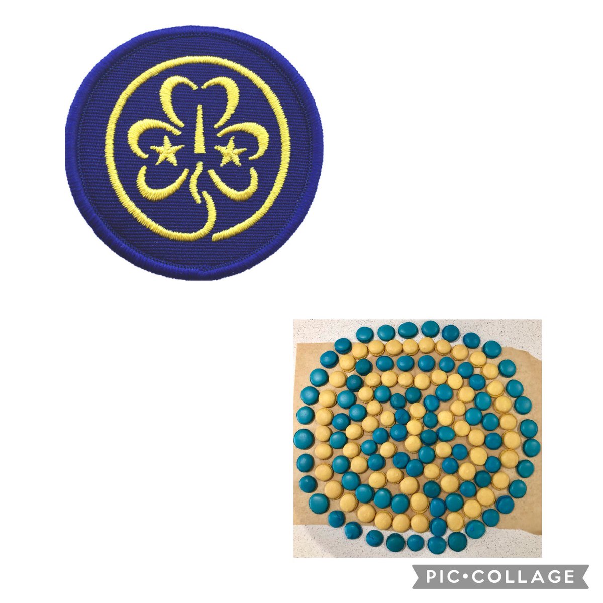 As @GirlguidingSWE eat their way around the world celebrating #WTD2022, I’ve tried creating the @wagggsworld World Badge with macarons