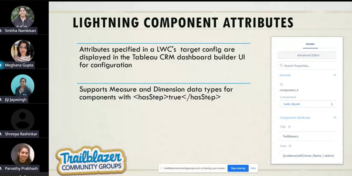 Salesforce Architect Meghana Gupta explaining how LWCs can be used with Tableau CRM 🔥