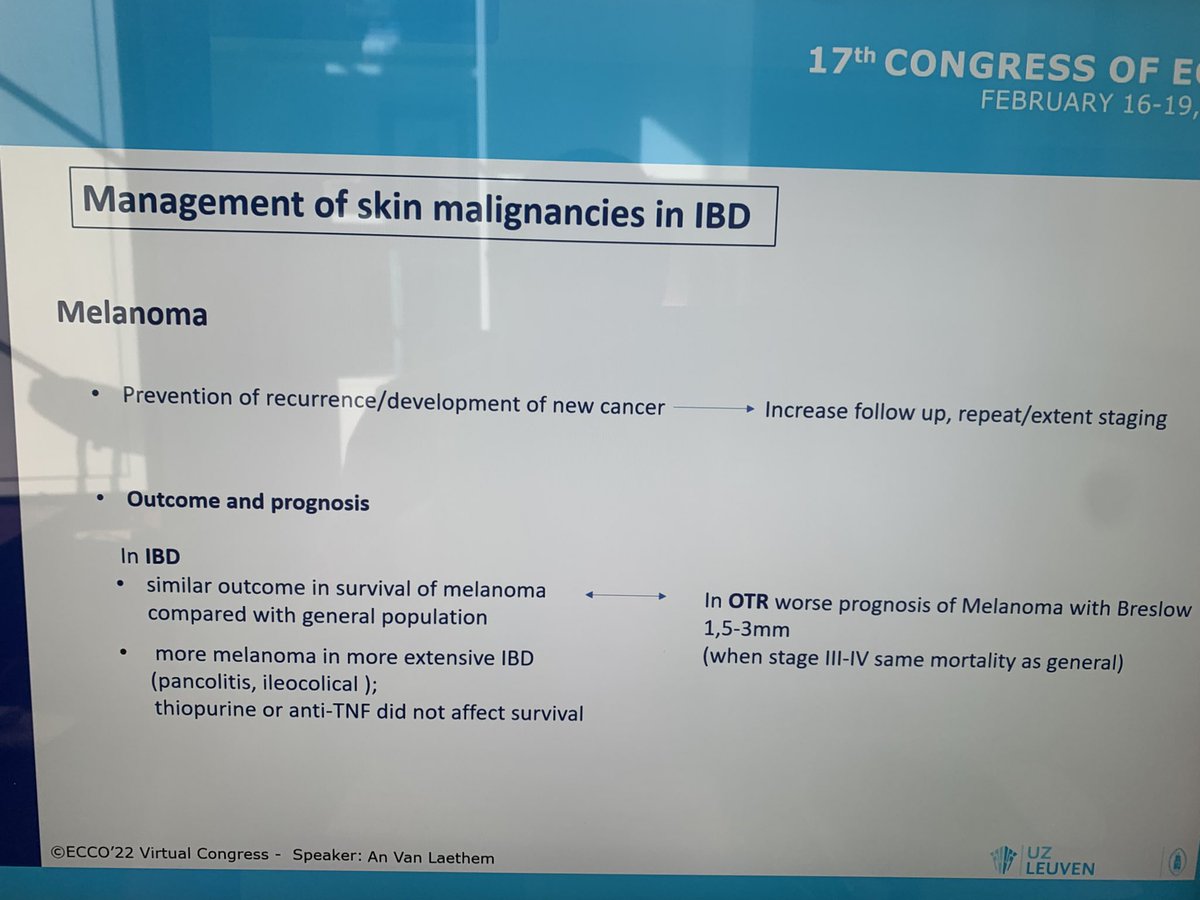 Very useful reconendations of Skin Cancer in IBD #ECCO2022
