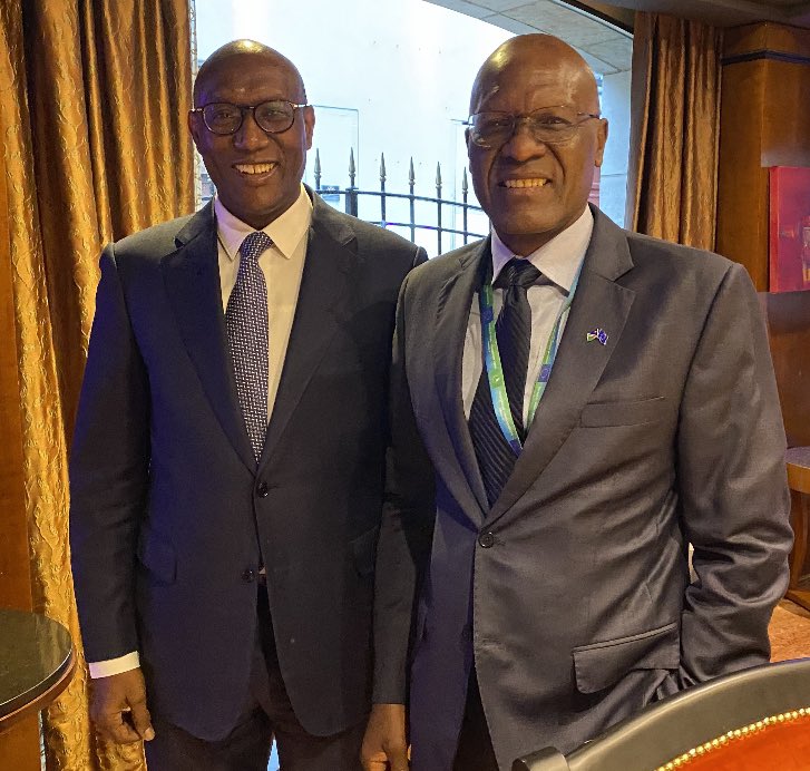 At the #AUEU summit, <a href="/AfDB_Group/">African Development Bank Group</a>’s VP for Power, Energy, #Climate &amp; Green Growth, <a href="/kevinkariuki14/">Kevin Kariuki</a>, talked with #Namibia’s Mines &amp; Energy Minister <a href="/TomAlweendo/">Tom Alweendo</a> about ways to progress the proposed 600MW Baynes Hydropower Project on the Kunene River, being developed with #Angola.