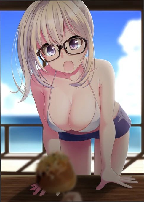 こっちもいいかも
眼鏡越しの背景はぼかしていないという意味のわからないこだわり
#くそ寒いので水着絵を貼る 