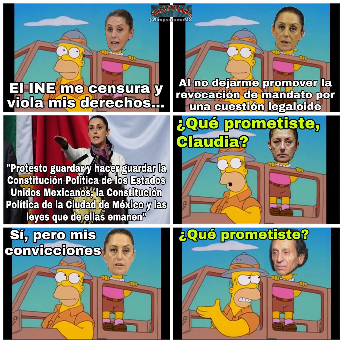 SimpsoramaMx's tweet photo. AMLO 4T MORENA Claudia Sheinbaum Alex Lora revocación de mandato INE Trife respetar la ley Ciro Murayama https://t.co/aMdB8hMAvf