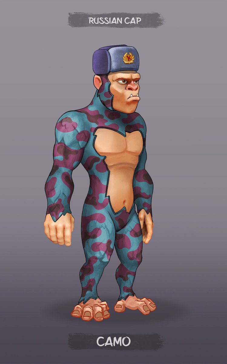 RumbleKongs's tweet image. This week has been about customisation tests of traits on the 3D Kong model. 

We feel that in gameplay you should clearly be able to distinguish one Kong from another.