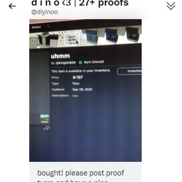 Ashlvc's tweet photo. @diyinoo is trusted!! i went first and they gave me the robux after, tysm!! https://t.co/bsIiDnN0E5
