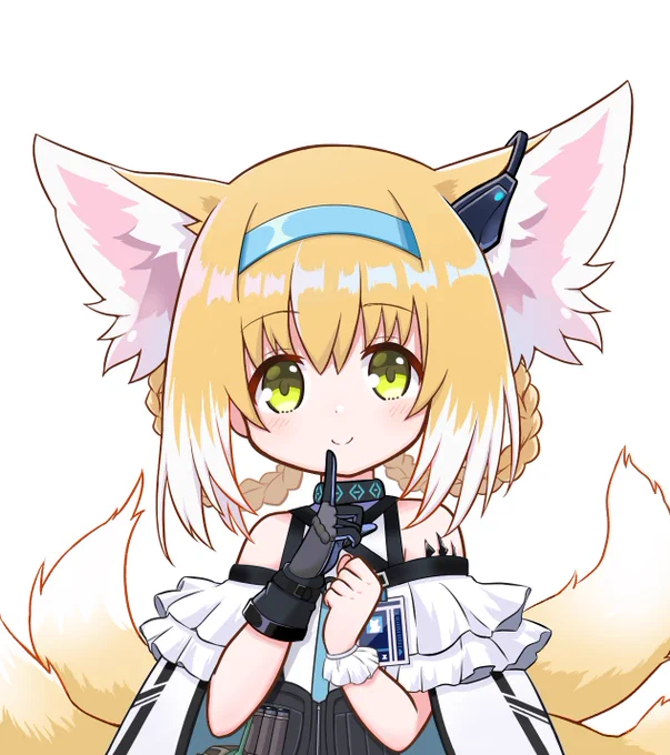 これは仕事をサボっているドクターを見つけてきょとんとするも、慌てるドクターを見てアーミヤお姉さんには黙っておいてあげますねとほほ笑んでくれるスズランちゃんの絵 #アークナイツ #明日方舟 