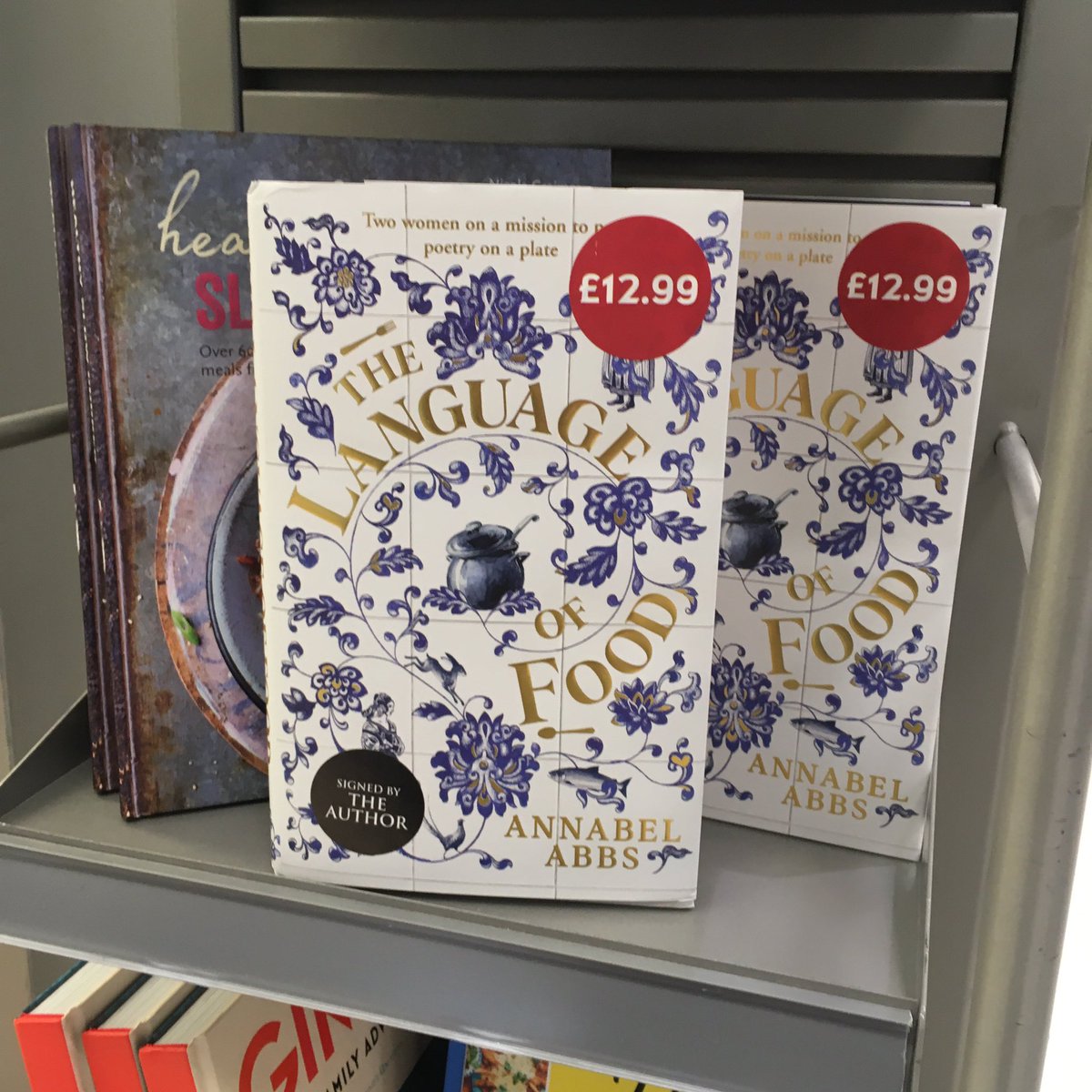 BookMinxSJV's tweet photo. *Proud Publisher Face*

@annabelabbs #TheLanguageOfFood in @waitrose. Thank you @AngelaAddington xx https://t.co/ky0ZEsLKG8