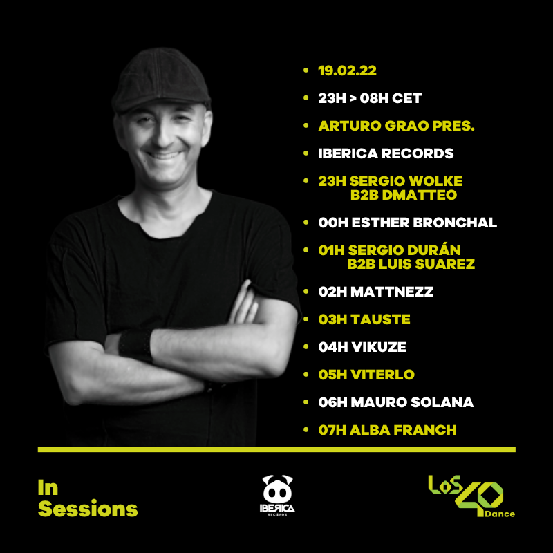 Los40Dance's tweet photo. Hoy en #LOS40DanceInSessions
w/ Arturo Grao 🎙 #IbéricaRecords

❗Sergio Wolke b2b @dmatteodj
❗Esther Bronchal
❗Sergio Durán b2b Luis Suárez
❗@_mattnezz
❗Tauste
❗@itsvikuze
❗@viterlo
❗Mauro Solana
❗@albafranchg

📱 https://t.co/HXqCebbqiV

💻 https://t.co/0NkGJWyJ96 https://t.co/k4PPwQi1Eg