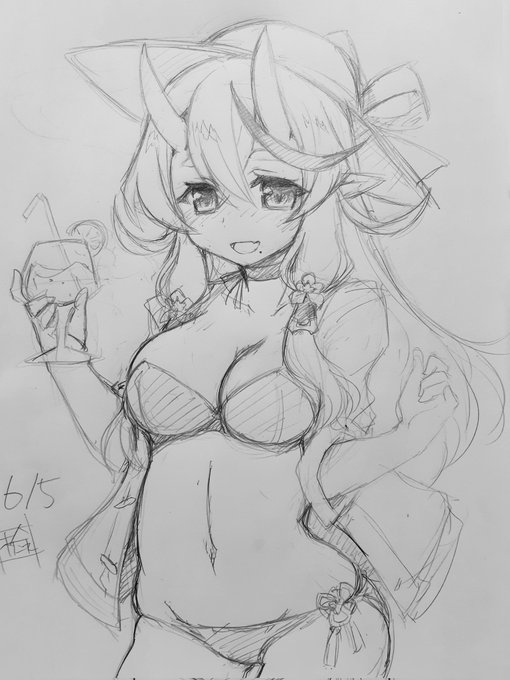 #くそ寒いので水着絵を貼る 