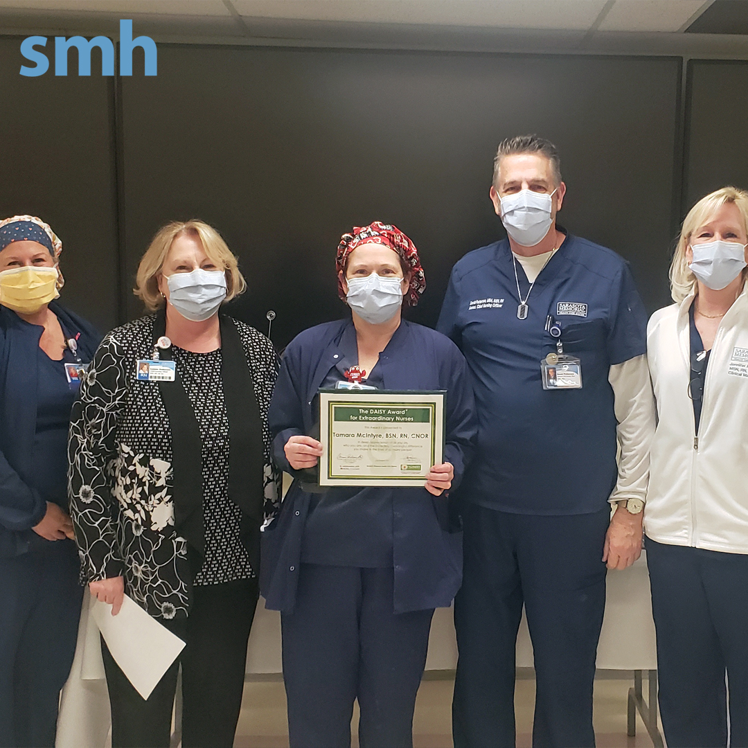 🌼🏆Congrats #smhNurse Tamara McIntyre, BSN, RN, CNOR, on earning the #DAISYaward, an international honor celebrating nurses who provide extraordinary, compassionate & skillful care every day! Thanks for always going above & beyond, Tamara! #DAISYfoundation #MagnetNurses