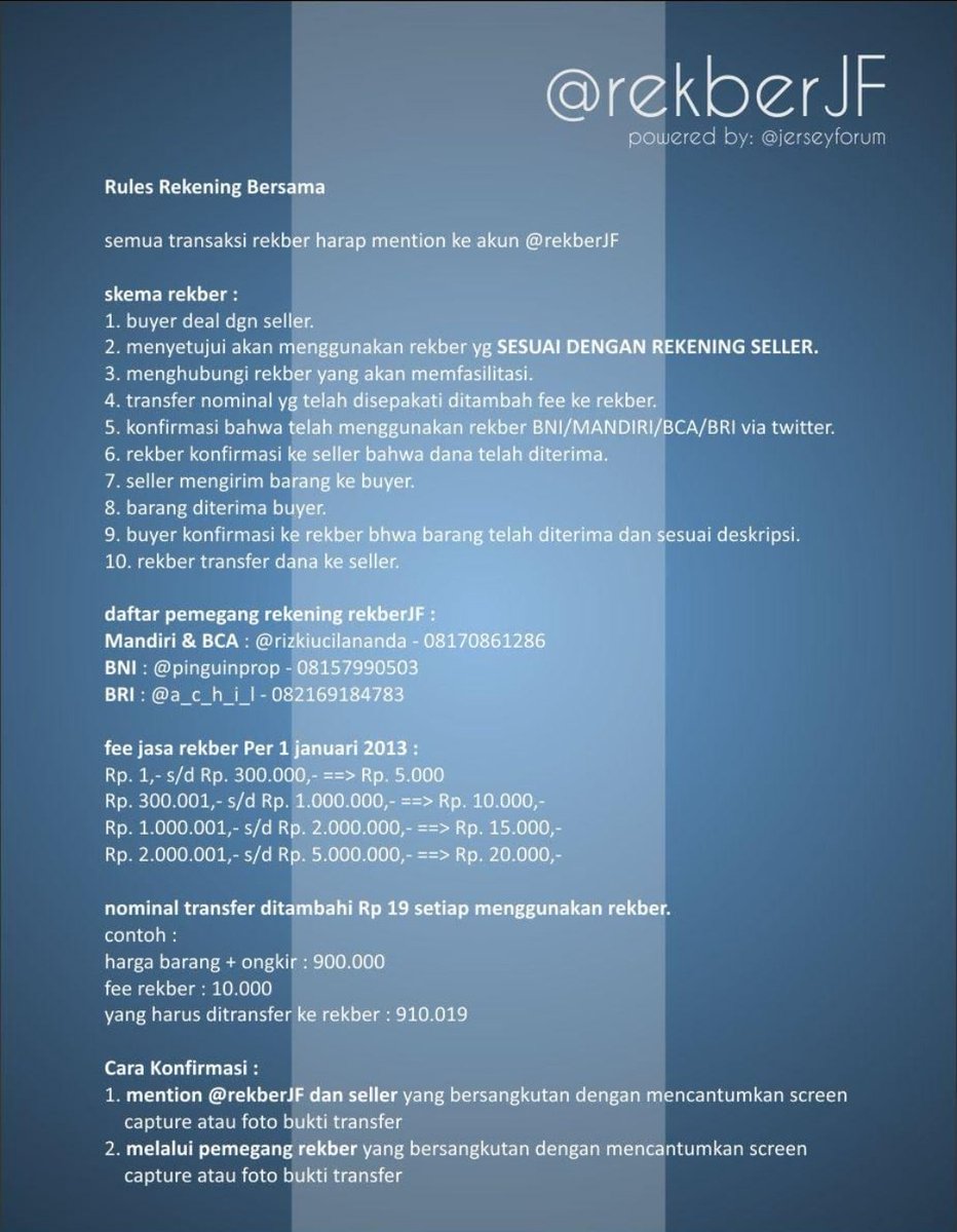 Jerseyforum's tweet photo. Yang kepikiran mau rekber misal seller nya ga ada marketplace. Ini cara nya.

#JFxMola https://t.co/52WxMUWzUr