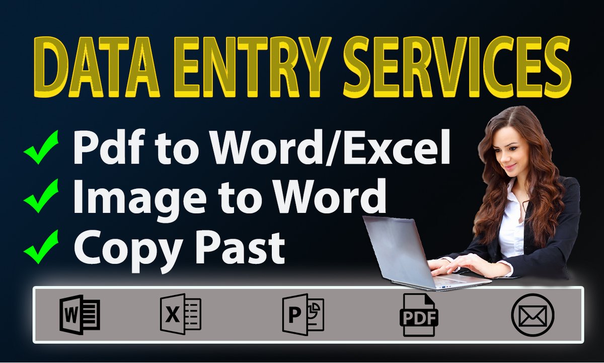 Check out my Gig on Fiverr: do virtual assistant for all type of data entry fiverr.com/share/YmLoyl 
#DataEntry #copypast #Imagetoword #webresearch #webscraping #virtualassistant #datamining