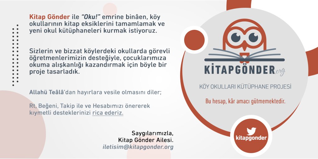 kitapgonder's tweet photo. Sizlerin desteğiyle şimdiye kadar 10 okulun kitap ihtiyacını karşıladık. Takip, RT ve beğenilerle projemizin duyulmasına destek olabilir, çocuklarımızın kitaplarla buluşmasına vesile olabilirsiniz. 😊 https://t.co/0xGjJcJCiG