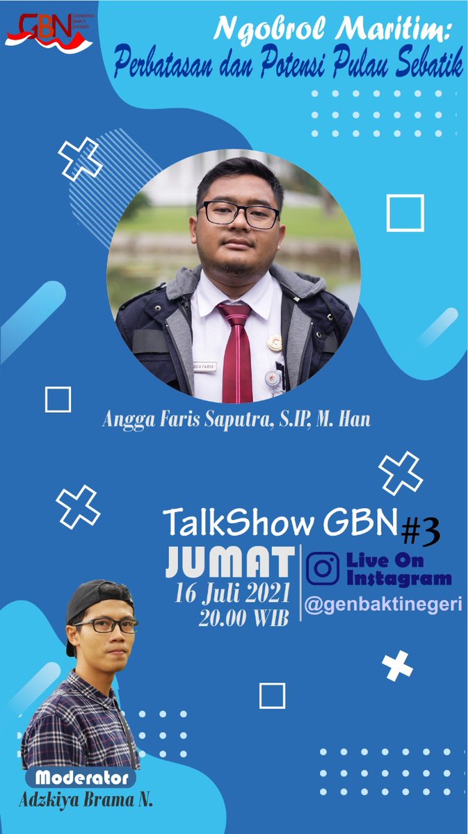 Talkshow GBN #3: Ngobrol Maritim Potensi dan Perbatasan di Pulau Sebatik

Narasumber:
Angga Faris Saputra, S.IP, M.Han <a href="/anggafaris_/">Angga Faris</a>  (Universitas Pertahanan)

Moderator:
Adzkiya Brama N. <a href="/adzkiyabrama/">Adzkiya Brama N.</a> 

Instagram: instagram.com/tv/CRZA1XhnXHP/
Youtube: youtube.com/watch?v=7XGXtZ…
