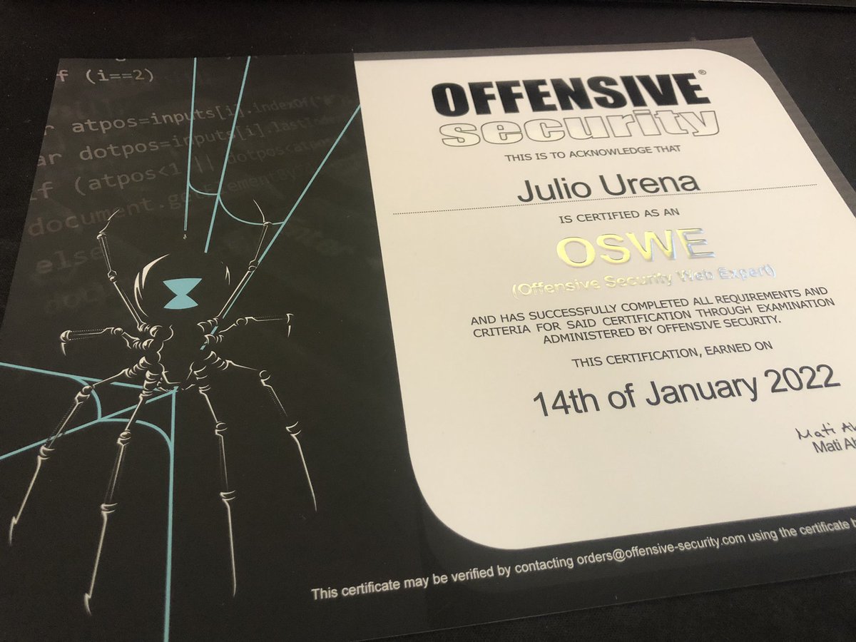 JulioUrena's tweet image. I’m officially #OSWE 😎