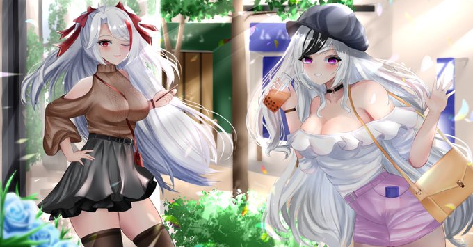 オイゲンとエルベでおでかけ
アズレンのロード絵っぽいのを描きました
#アズレン #アズールレーン #イラスト 