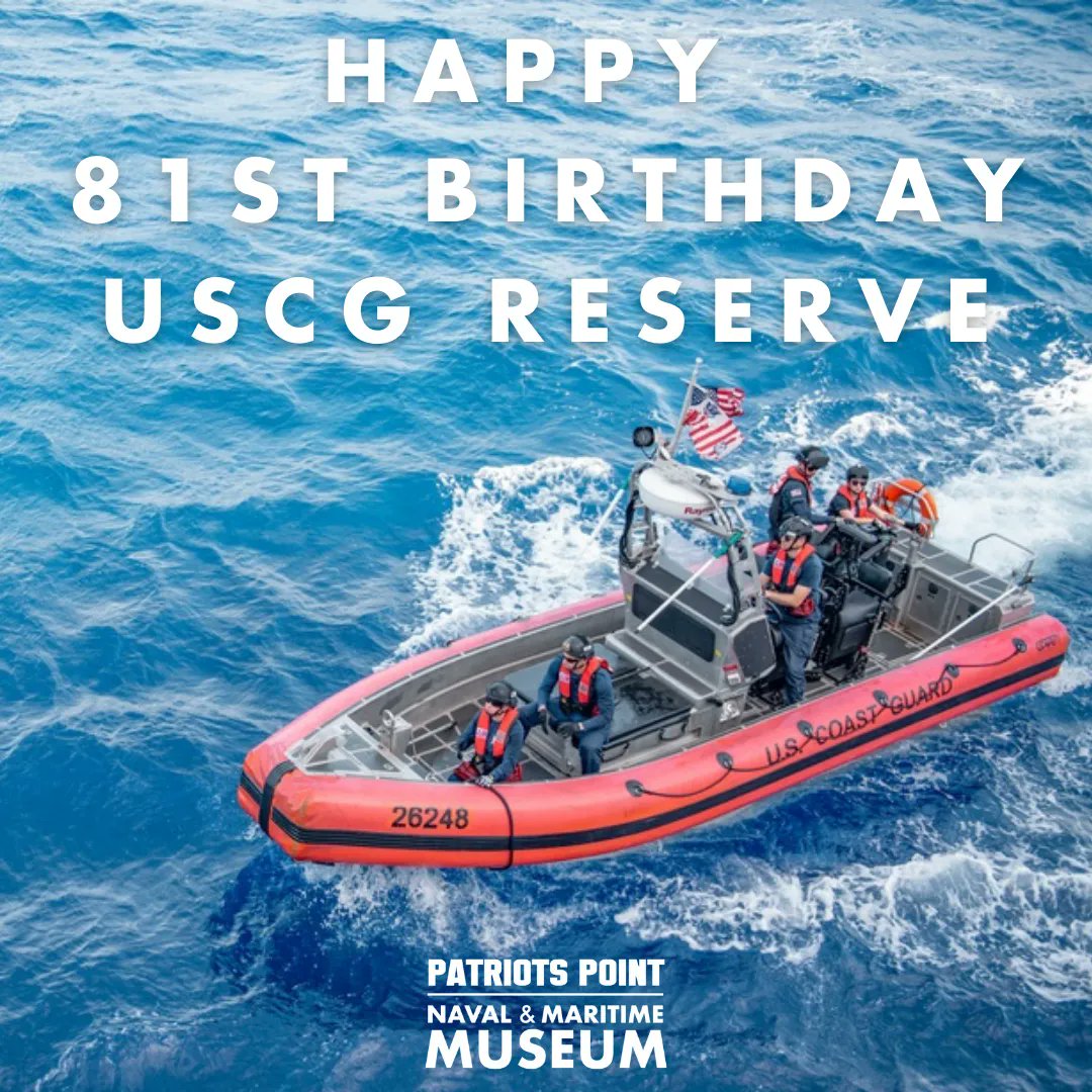 Patriots_Point's tweet photo. Happy Birthday 81st Birthday US Coast Guard Reserve! Here's to another year of professionalism, preparedness, and patriotism! π
Photo courtesy of U.S. Coast Guard captured by U.S. Marine Corps Sgt. Sarah Stegall
#patriotspoint #uscg #uscgreserve #onthisday #museums https://t.co/ppe4uDAT3t