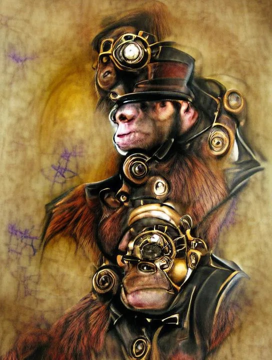 cloneswap's tweet photo. 🦍 🦧 
 #steampunk #ape #nftdrop #nfts #opensea #nftgiveaway #cloneswap #nft #nftart #nftartist #cryptoart #cryptoartist #artofinstagram #art #artwork #digitalart #Blockchain #ETH #ethereumNFT #EthereumNFTs #ethereum #Bitcoin #GameFi https://t.co/gvCaKt8vRf