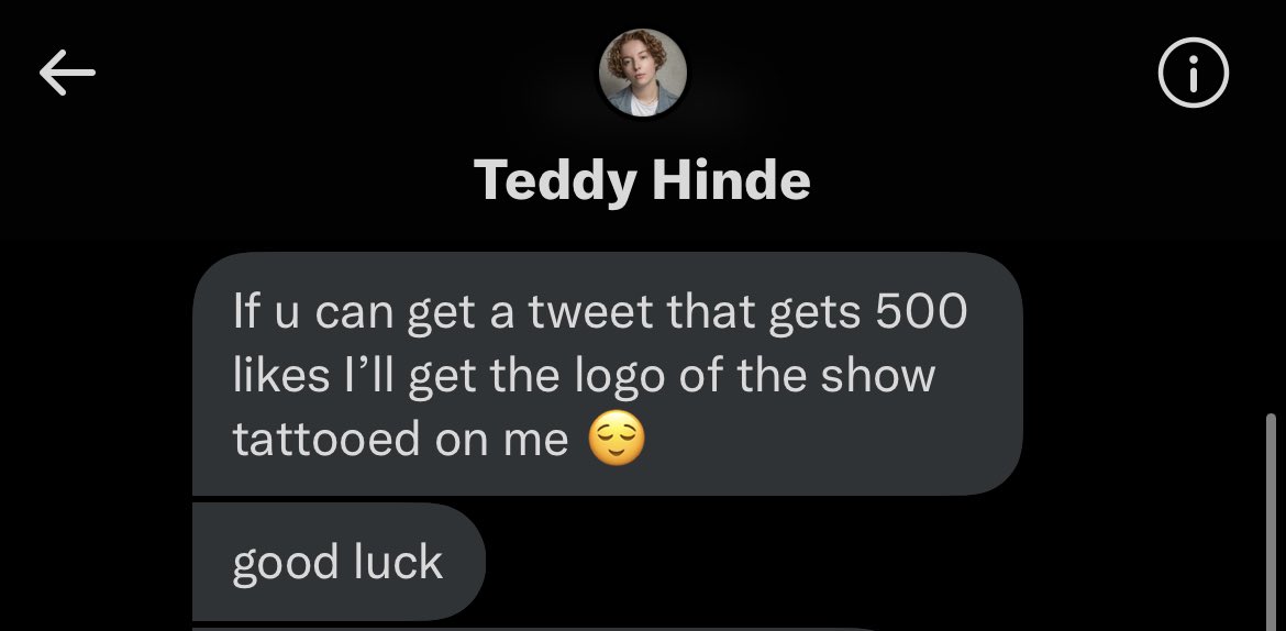 🚨ALERT🚨 <a href="/teddyhinde/">Teddy Hinde</a> is not messing around. i just need 500 likes on this tweet. please i’ve never wanted anything more in my life