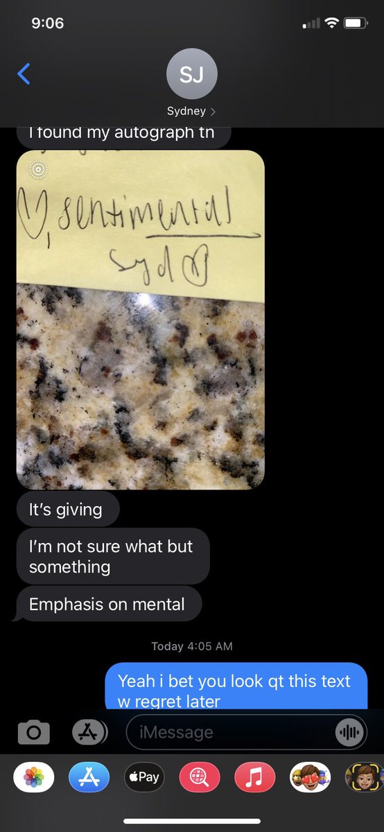 MikeMurrayINC's tweet photo. @SJxo17 has a new signature according from midnight last night, or autograph 💁‍♀️. Its just so giving. https://t.co/DSwmH1hUit