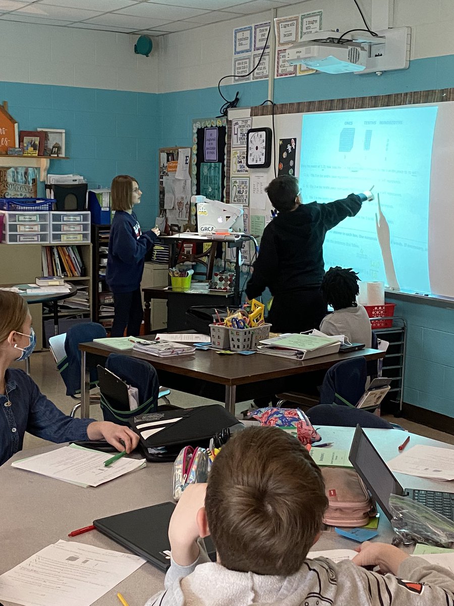 It was her last day as a @WeAreUnionSTEAM Raider, so she reviewed homework with her class.  She used accountable talk, asked about their strategies, and encouraged them to share their thinking about “reasonableness” of their answers. Great teaching!