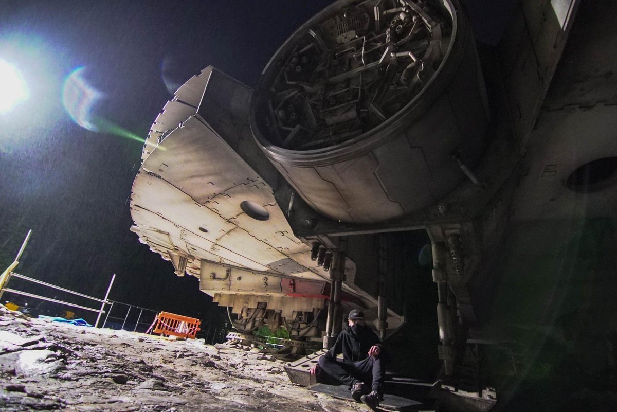 “You’ve never heard of the millennium Falcon?” 
Back in 2016 we decided to see if we could get into a Star Wars film set, after a few hours hopping barded wire and hiding in forests we were met with this.
Still one of my favourite missions, shame I couldn’t take photos back then.