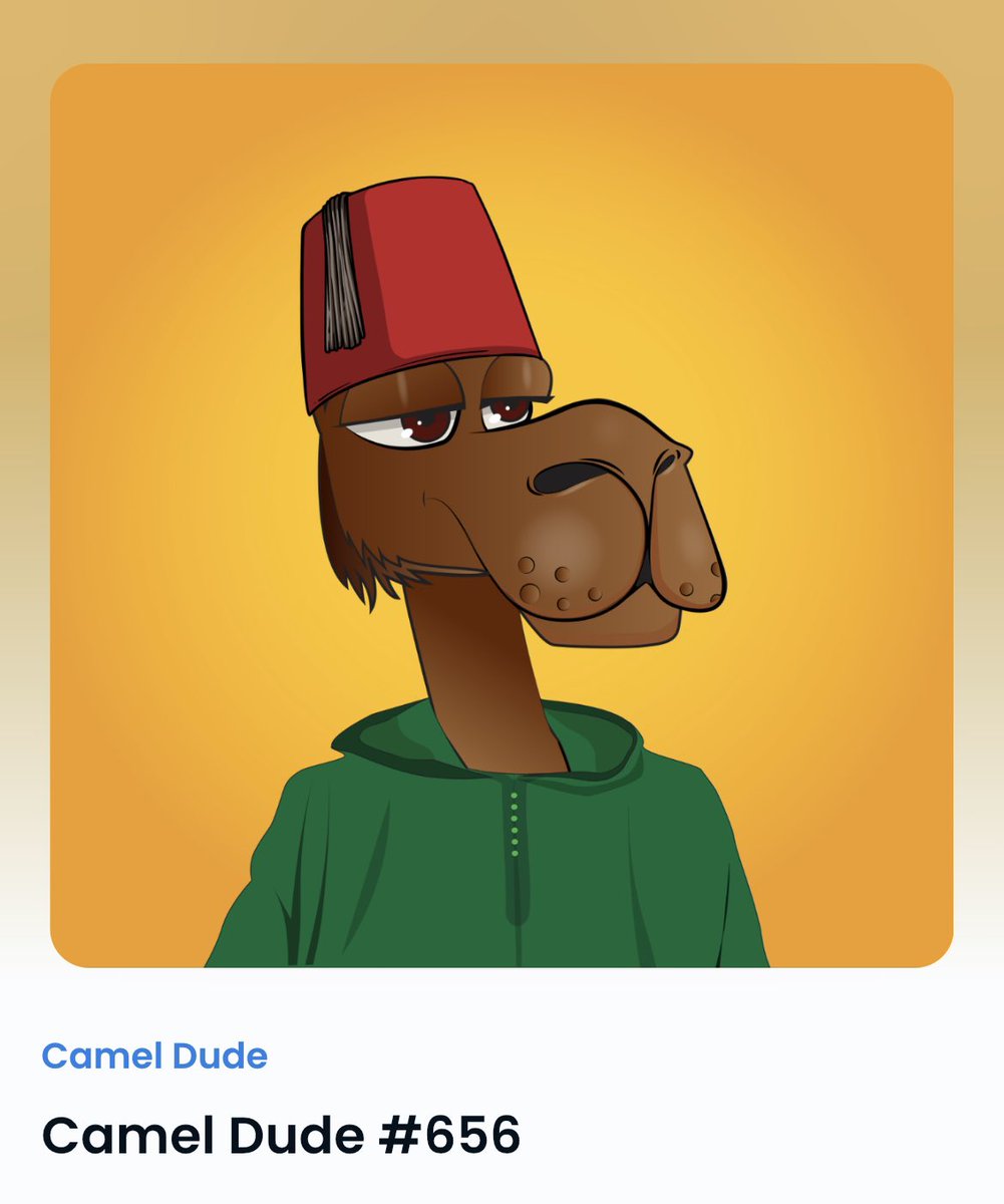 simply_morocco's tweet photo. 🔥Camel Dude NFT collection🔥
A project to support the tourism community. Check it out https://t.co/RWH7VsWVXc 
#nftcollectors #NFTdrop #NFTartists #nft #Morocco #openseaNFT @opensea #المغرب #cameldude https://t.co/VCkVMnAfP6