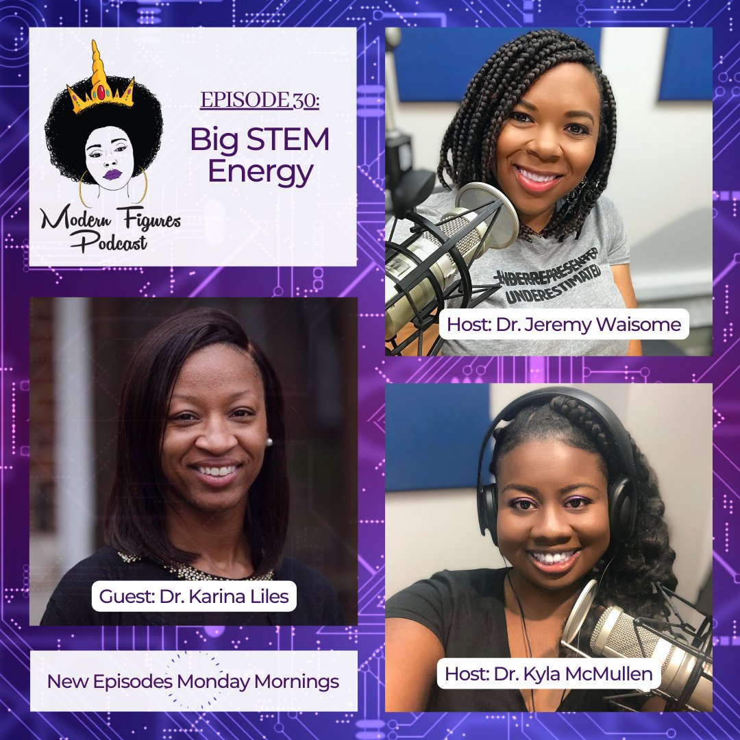 ModFigsPodcast's tweet photo. Ya’ll … Have you listened to our newest episode of Modern Figures Podcast where we talk to Dr. Karina Liles (@drkliles)? She is hilarious. If you don’t know her, now you do. She’s giving #BigSTEMEnergy today.

https://t.co/qaDY264MCq https://t.co/FOfLsG72p0
