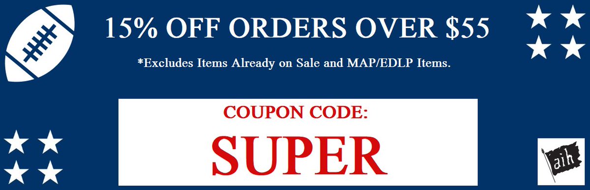 15% Off Orders Over $55! Use Code: SUPER

bit.ly/AIHhomepage #AIH #Homebrewing

Excludes items already on sale, quantity discounts &amp; MAP/EDLP items.