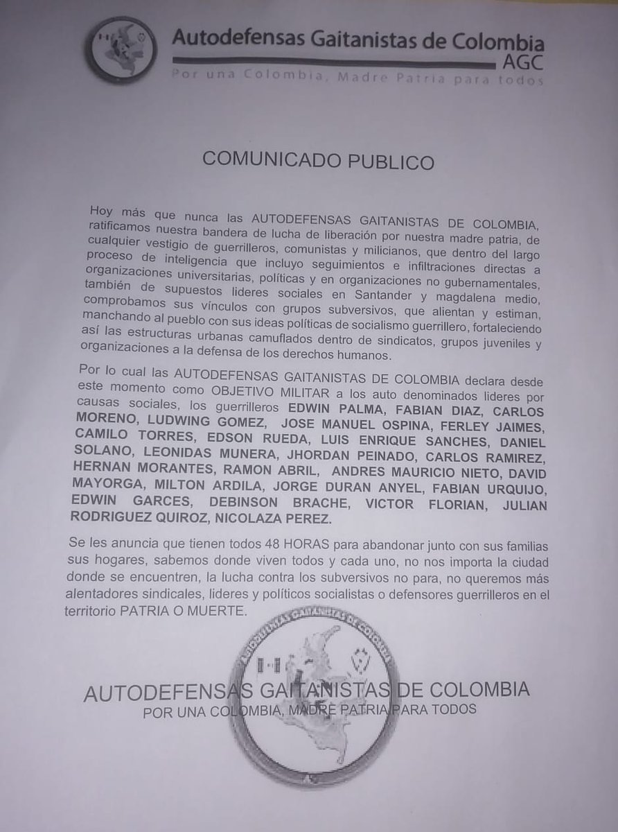 cundi_y's tweet photo. Toda nuestra solidaridad al compañero @PalmaEdwin , líder y defensor de los D. de los trabajadores, exigimos la gobierno nacional garantías para el ejercicio de la democracia , que defender nuestros derechos no nos cueste la vida.@FiscaliaCol @PGN_COL @CorteIDH @DefensoriaCol https://t.co/YolhCuHkO6