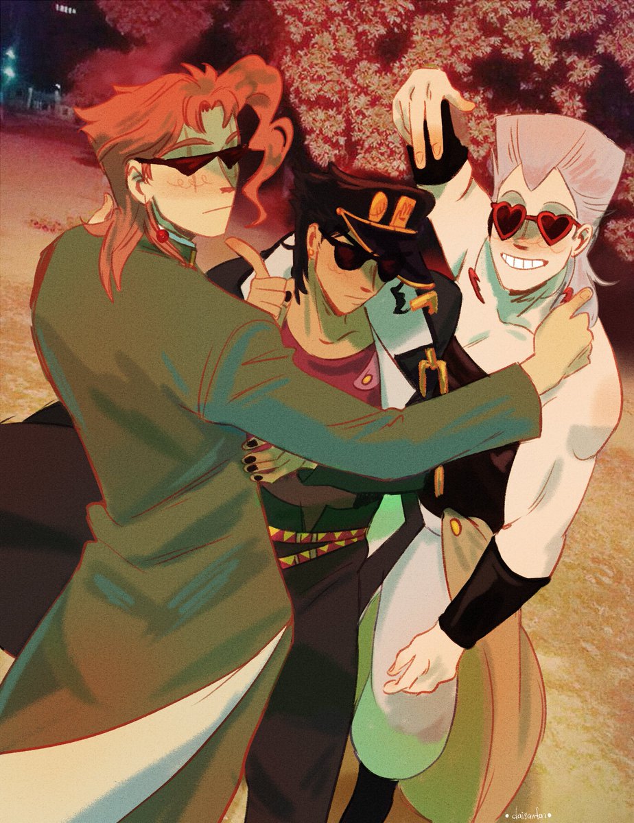 #jjba 

this trio in season 3 in a nutshell