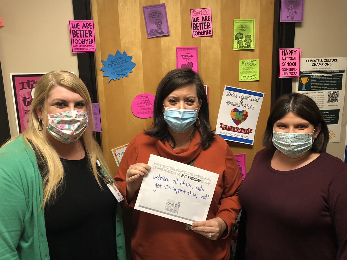 School Counselors &amp; School-based Mental Health Professionals are #bettertogether! #countonus #NSCW22 @jscottfarr @shamonaharrell  @fultoncountyschools <a href="/CAMontgomeryEDU/">Chelsea A. Montgomery</a> <a href="/FCSCounselors/">Fulton County School Counselors</a> @ASCATweets @rachsocialwork #familytiesinc