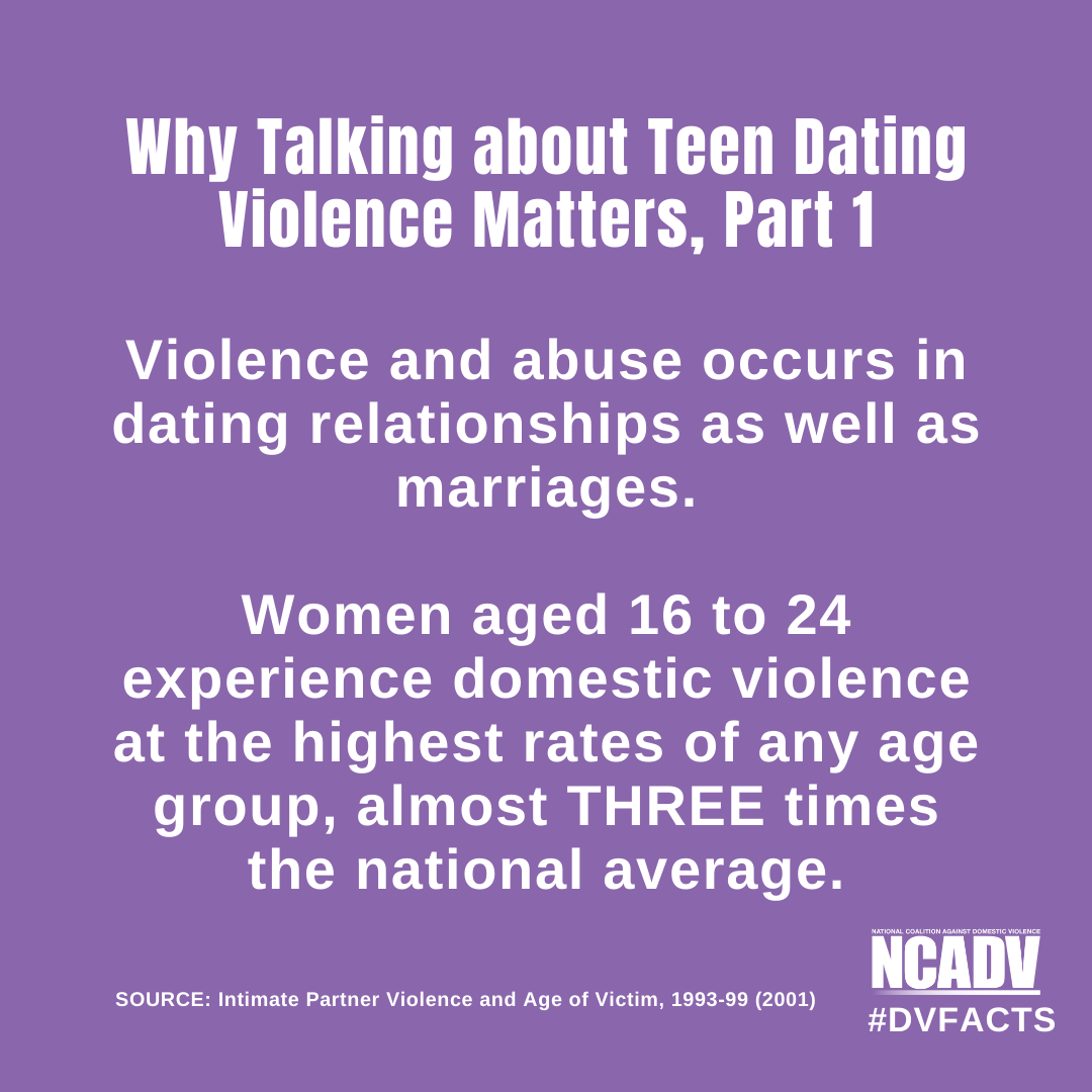 Why does teen dating violence matter? 

Because violence and abuse occurs in dating relationships as well as marriages. #DVFacts #TDVAM2022